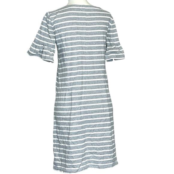 J. Crew Gray and White Stripped T-Shirt Dress Size XS - Picture 4 of 8